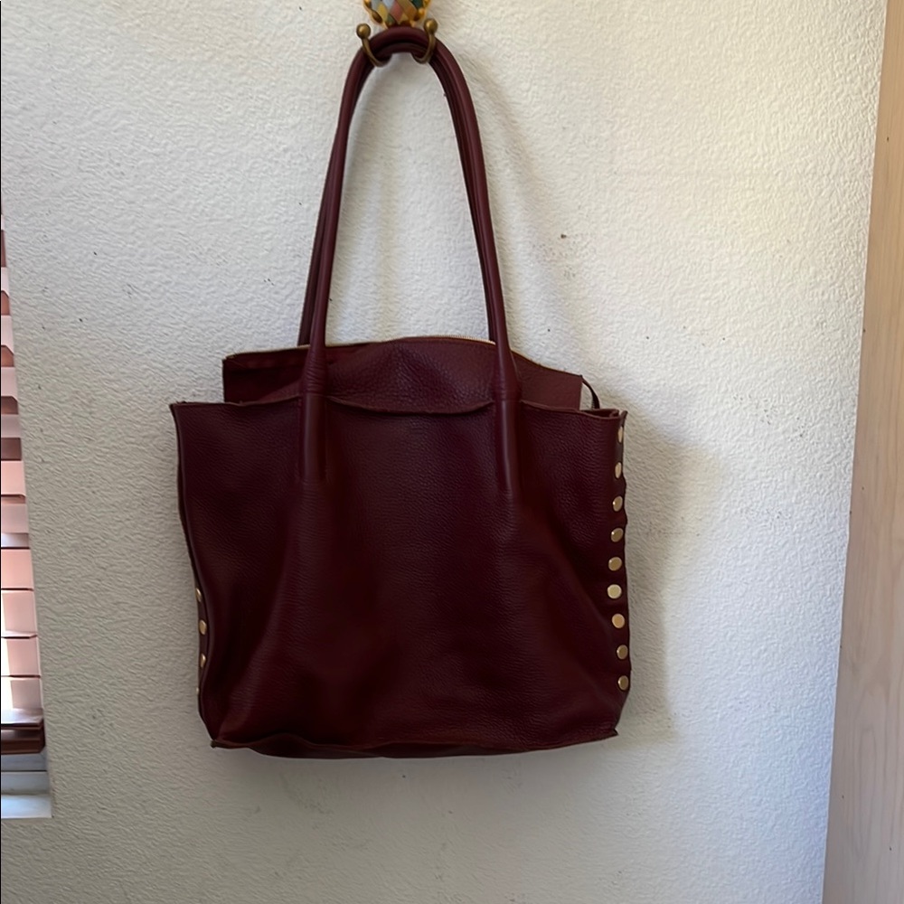 Hammitt Burgundy Oliver Bag with Slouchy Design and Dual Handles